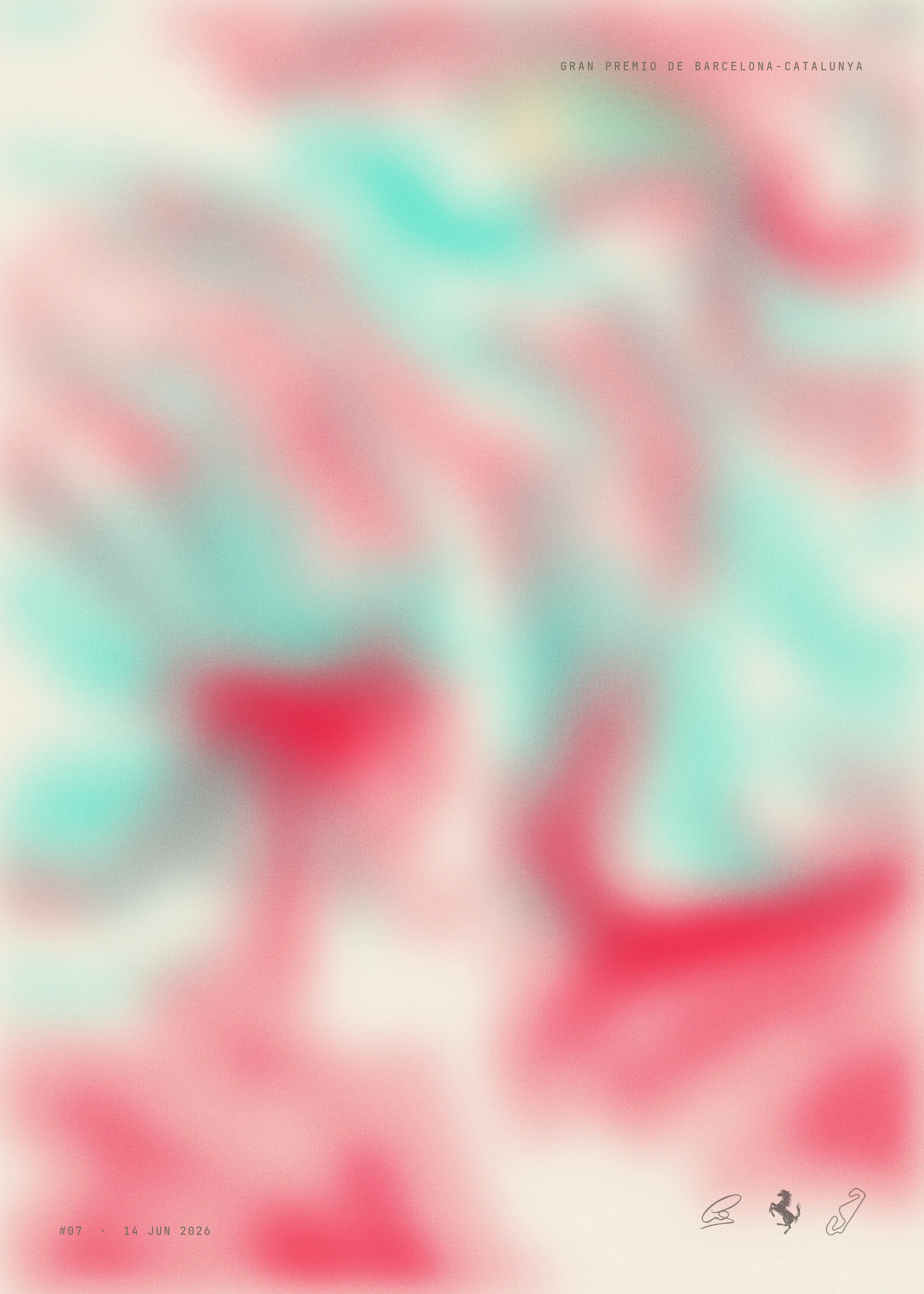 2026 Barcelona Grand Prix generative poster, won by Lewis Hamilton